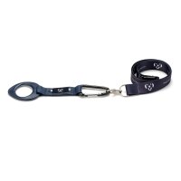 Doggyroller with carabiner-holder and lanyard navy