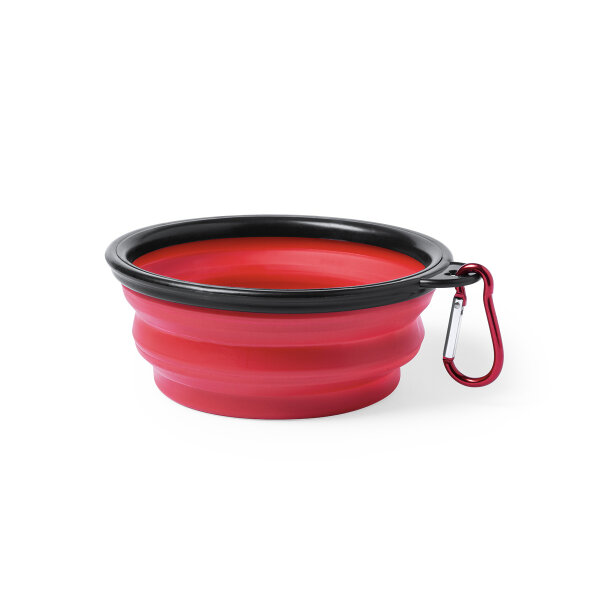 Foldable Water and Food Bowl for Dogs red