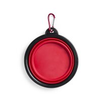 Foldable Water and Food Bowl for Dogs red